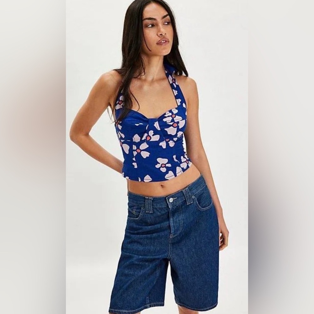 Free People Keepsake Top. NWT. Deep ultramarine combo